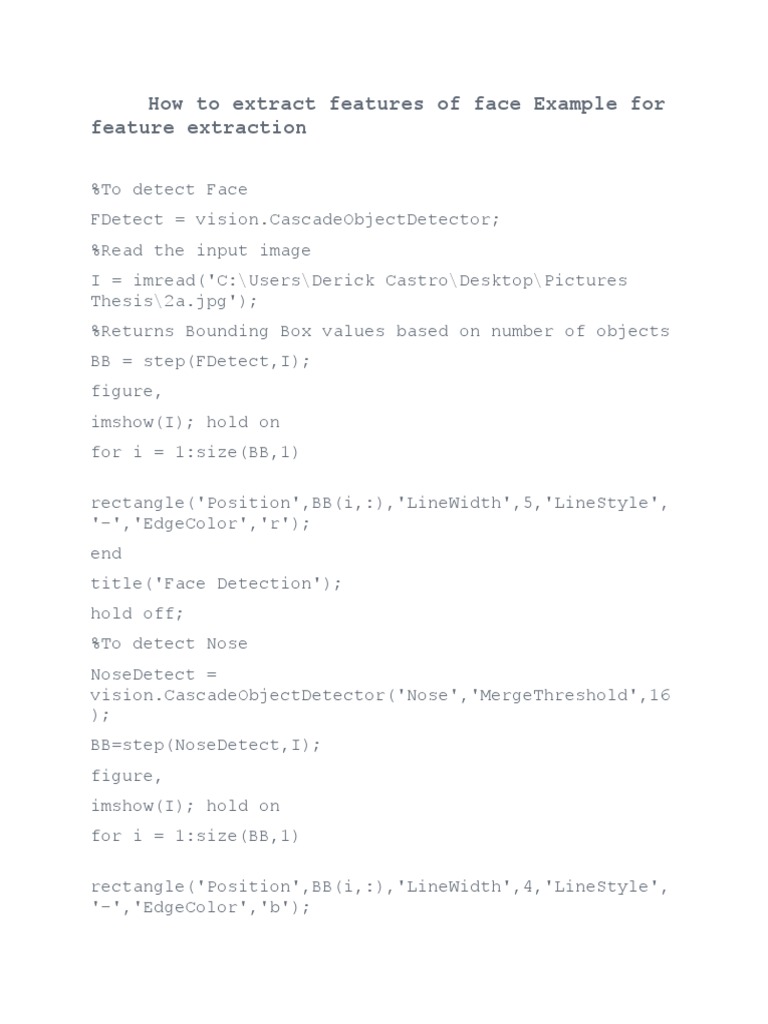 Feature Extraction Example