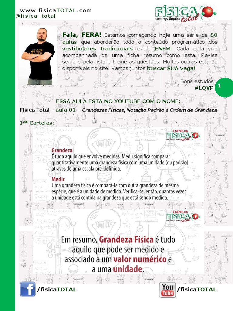 Grandezas Fisicas Notacao Padrao E Ordem De Grandeza