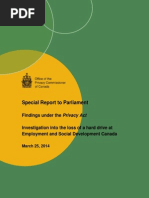 Privacy Commissioner's report into student loan harddrive loss.
