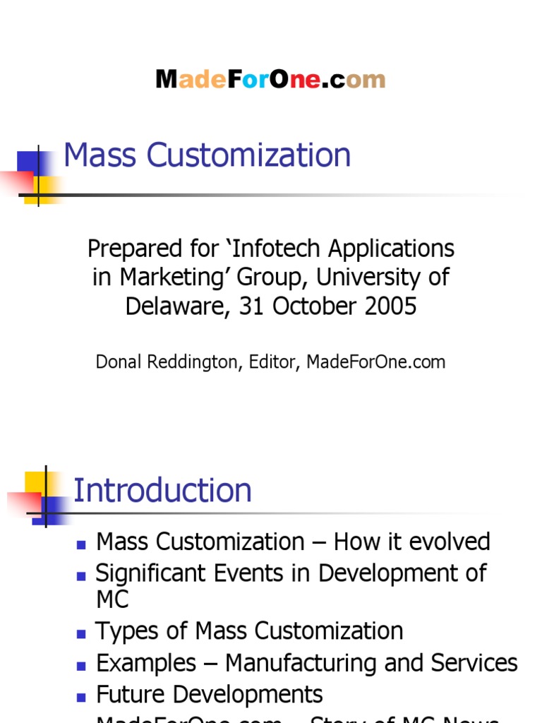 Mass Customization | Mass Production | 3 D Printing