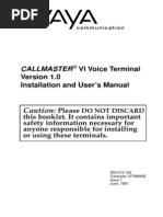 Callmaster: VI Voice Terminal Installation and User's Manual