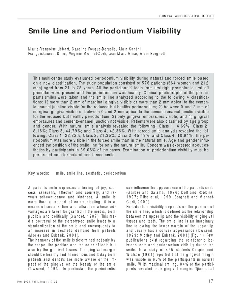 Smile Line Classification and Visibility | PDF | Dentistry | Primate ...