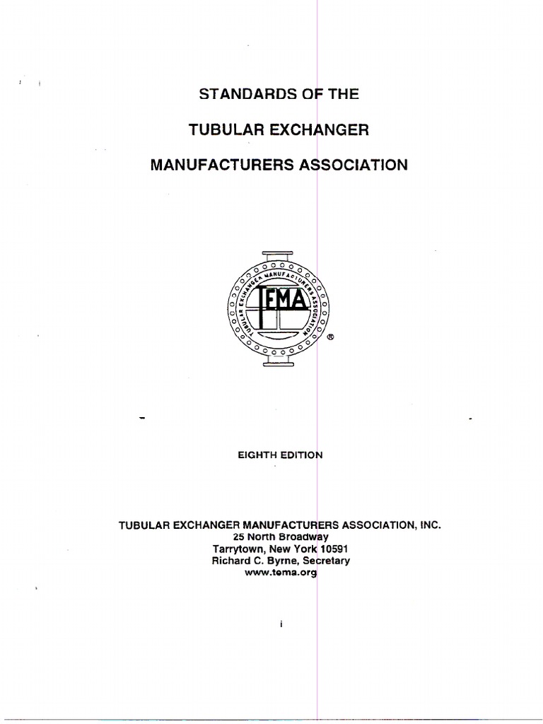 TEMA Standards, Heat Exchanger - 8th Edition (1999) | PDF