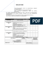 English Rubrics