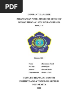 Download Ta - Perancangan Pompa Pengisi Air Ketel Uap Dengan Tekanan 9 Atm Dan Kapasitas 20 Ton Per Jam by Bens Benk SN214492259 doc pdf