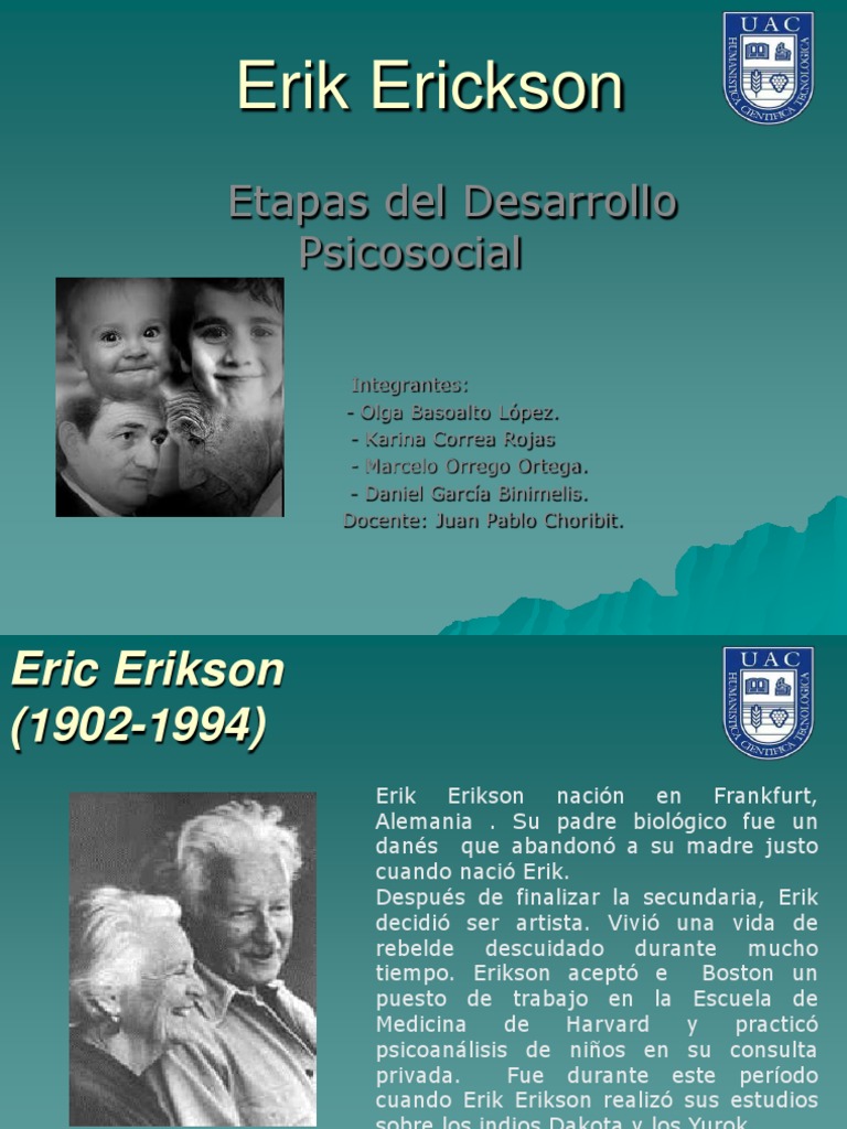 Etapas del Desarrollo Psicosocial de Erikson | PDF | Teoría de apego ...