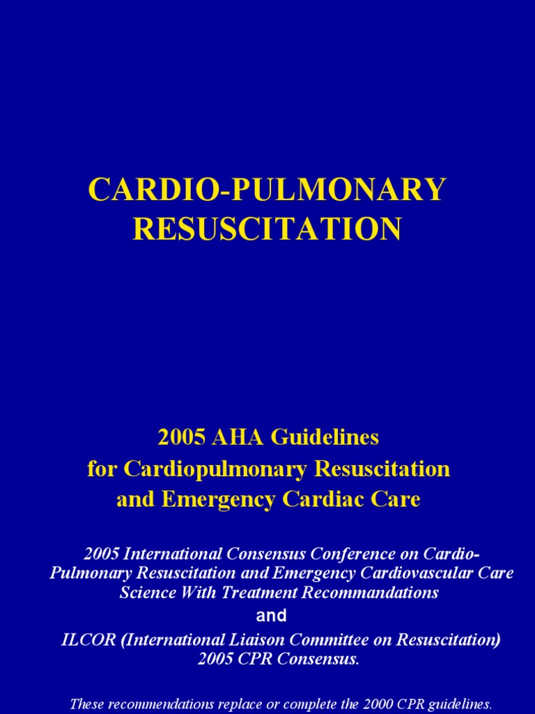 2005 AHA CPR Guidelines Overview | PDF | Cardiopulmonary Resuscitation ...