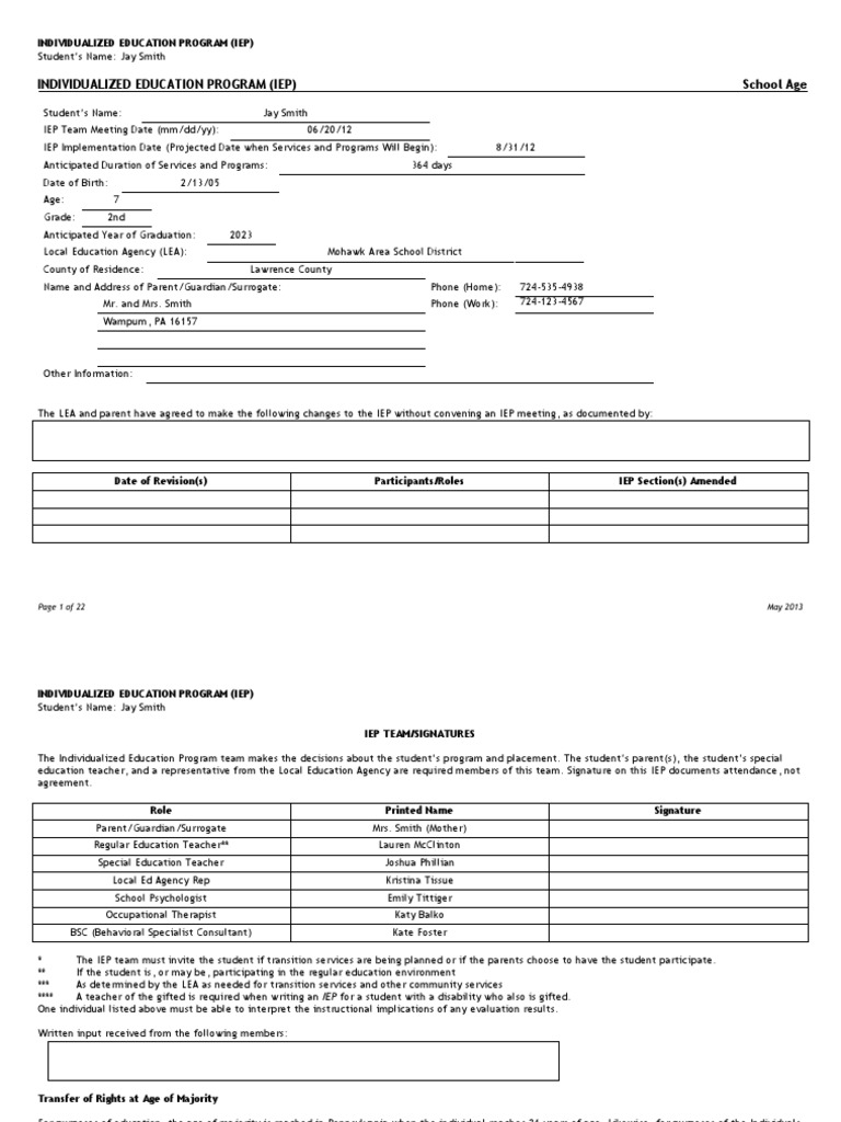 Wc-Sed Iep Final | PDF | Individualized Education Program | Special ...