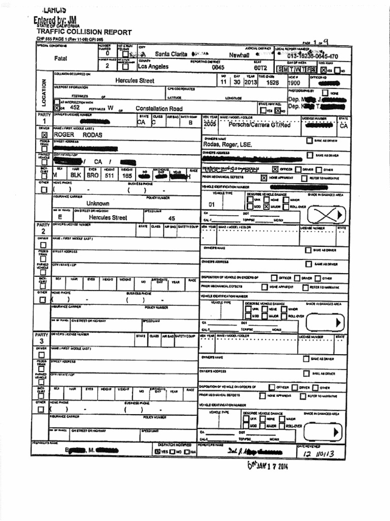 Walker-Rodas LASD Collision Investigation (Redacted) | PDF | Home & Garden