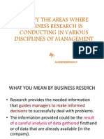 Identify The Areas Where Business Research Is Conducting in Various Disciplines of Management