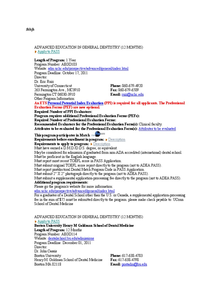 Dental Programs For Foreign Dentist PDF Dental Degree Graduate School