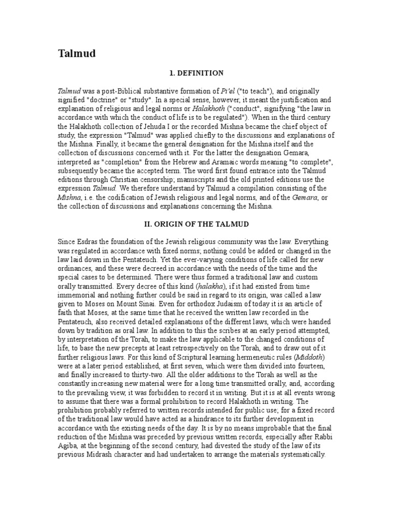 Understanding the Talmud: Definition & Origin | PDF | Religion ...