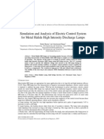 Simulation and Analysis of Electric Control System For Metal Halide High Intensity Discharge Lamps