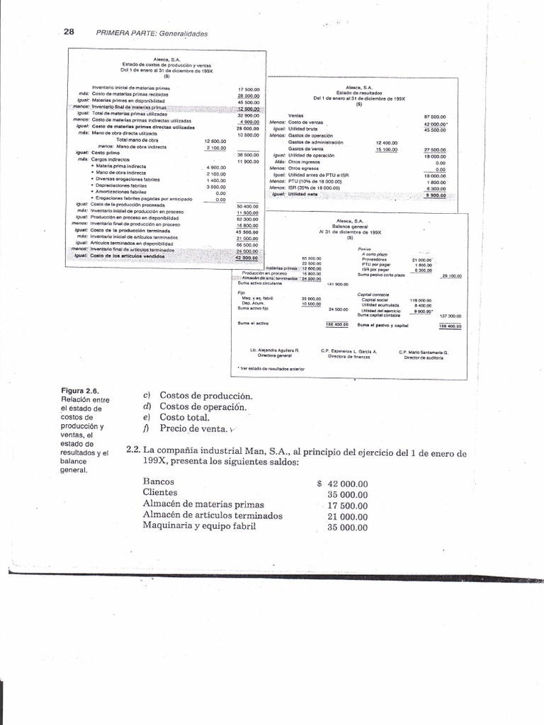 Estado de Costos y Resultados 199X | PDF | Industrias | Negocios económicos