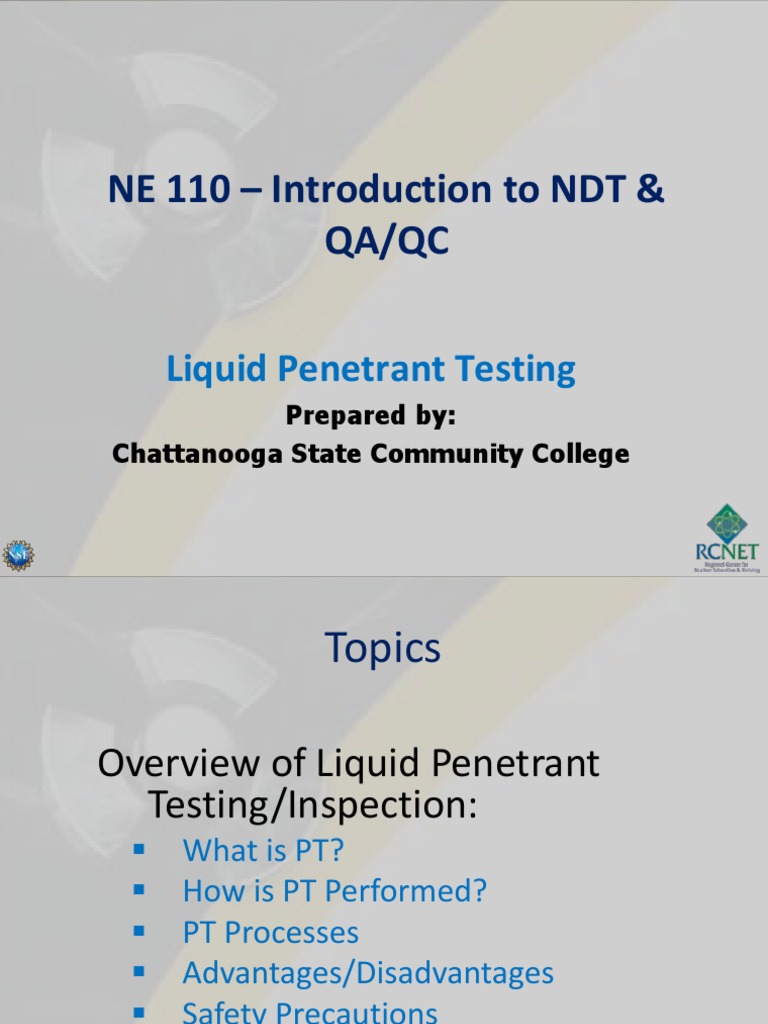 Liquid Penetrant Testing Overview | PDF | Nondestructive Testing ...