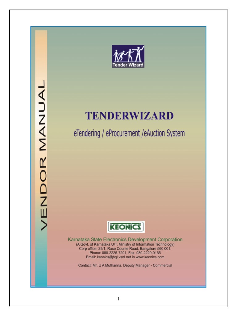 e Tender User Guide Password Proprietary Software