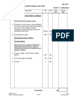 Private Residence Landscaping Bills of Quantities