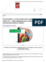 MANTENER LA CONCENTRACIÓN, Subliminal Rich (Audio CD) - Audio Subliminal Que Te Ayudará A Mantener La Concentración Mientras Estudias