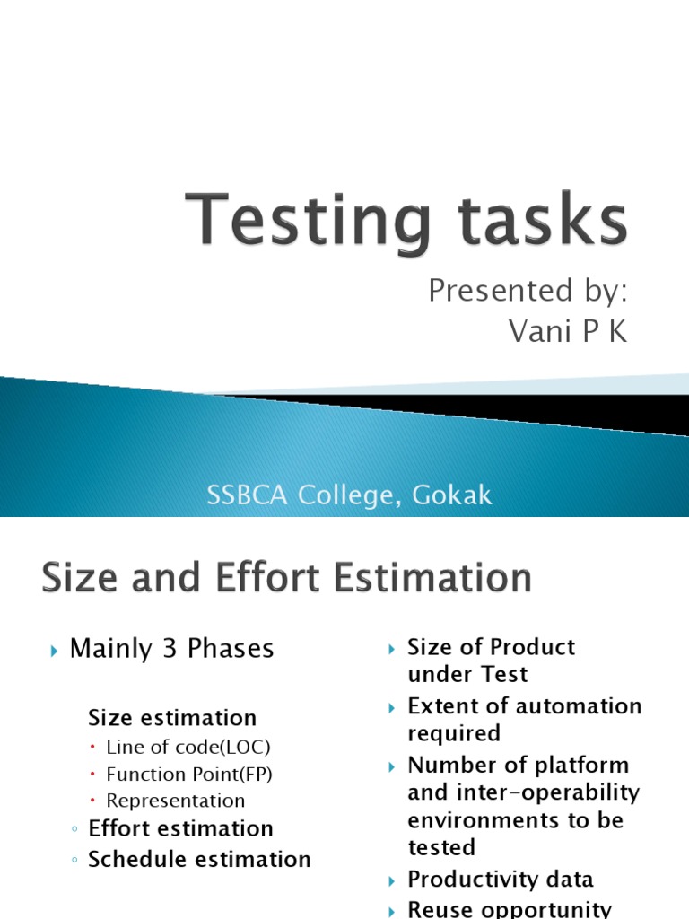 Testing Project Management at SSBCA | PDF