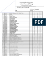 Transkrip Nilai Akademik: Institut Teknologi Padang