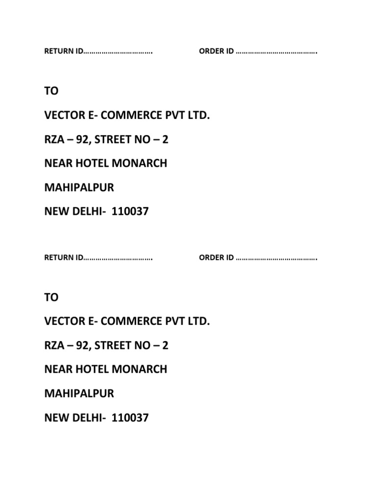 Myntra Address Slip | PDF | Business | Finance & Money Management