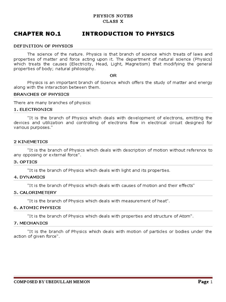 Second Physics Notes | Friction | Physics & Mathematics