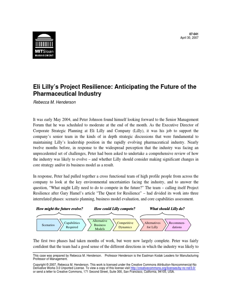 07-041 - Eli Lilly Resilience | PDF | Pharmaceutical Industry ...