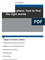 Cover Letters Cover Letters Find The Right Words