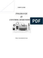 Tolerante Si Control Dimensional - Curs - Pater