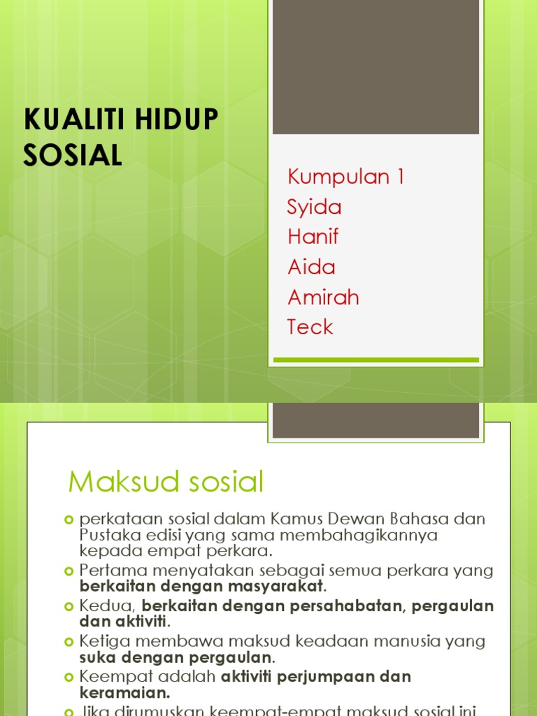 Kualiti Hidup Sosial Pdf