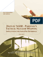 HATF-IX / NASR Pakistan's Tactical Nuclear Weapons: Implications For Indo-Pak Deterrence