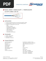 Data Sheet: Hseku424P1 / Hseku424P0 U/Utp Cable Cat.5E: Application