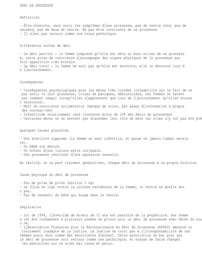 Deni De Grossesse Pdf