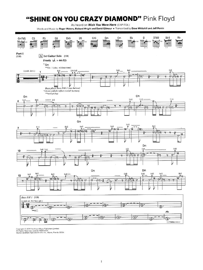 Pink Floyd Shine On You Crazy Diamond PDF