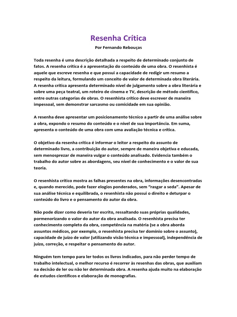 Qual A Diferença Entre Uma Notícia E Uma Resenha Crítica