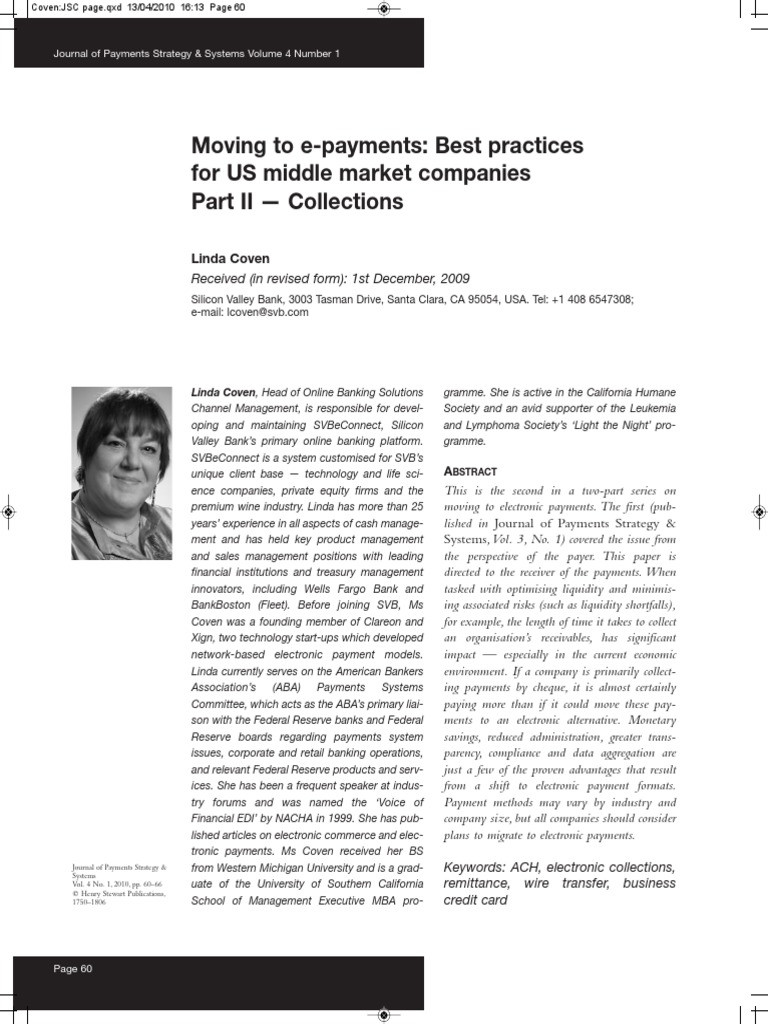 Moving To E-Payments | PDF | Cheque | Debit Card