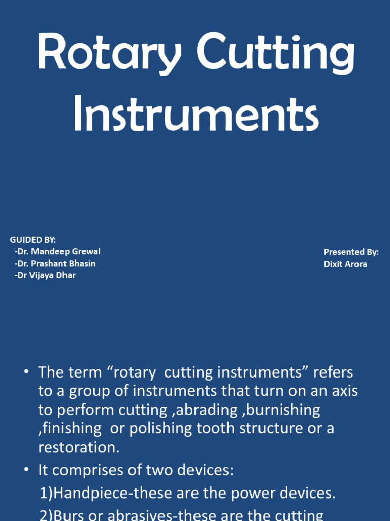 Rotary Cutting Instruments1 Turbine Mechanical Engineering