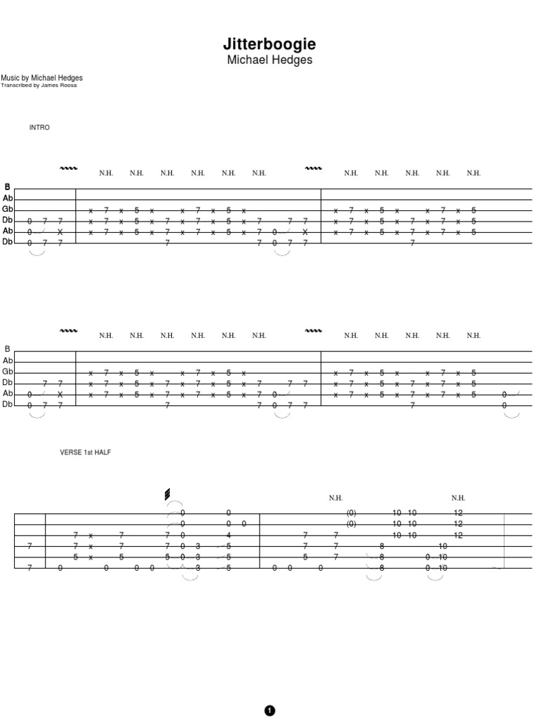 マイケルヘッジス　楽譜 Michael Hedges - Jitterboogie | PDF