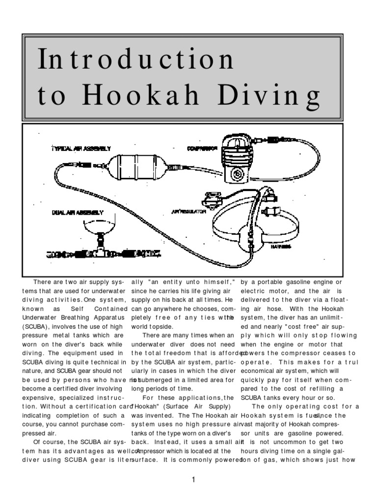 Hookah Instructions.pdf Scuba Diving Gases