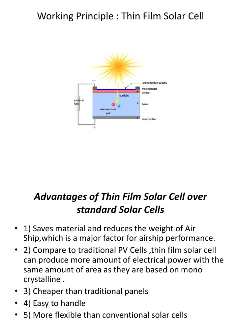 Working Principle: Thin Film Solar Cell | PDF