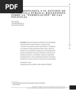 Antropologia y Politica Publicas