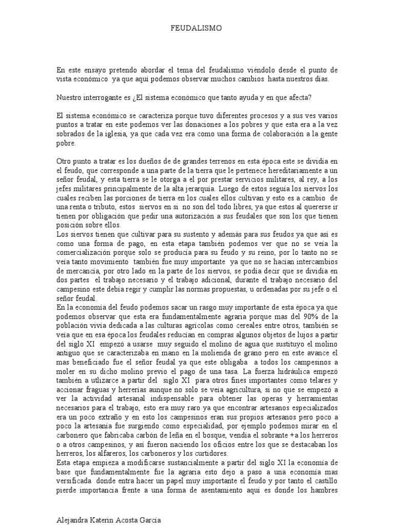 Ensayo Sobre El Feudalismo