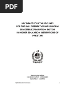 HEC Draft Policy Guidelines for Semester Examination System