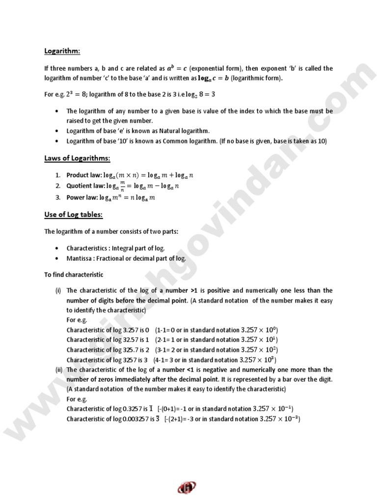 Log Antilog | PDF