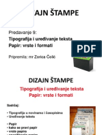 Dizajn Stampe, Predavanje 9, 2013