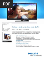 Philips Electronics NV - 32PFL3007D78 Philips TV LCD Com Digital Crystal Clear