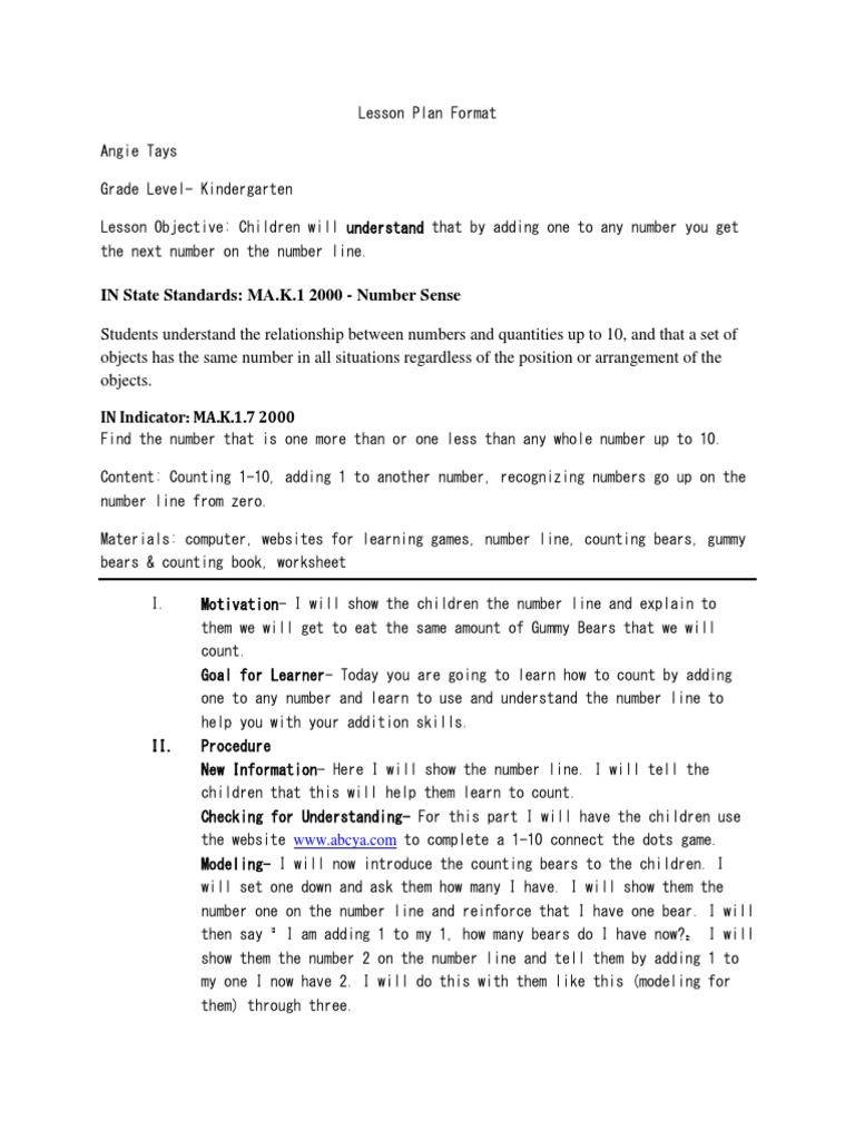 Math Lesson Plan Lesson Plan Epistemology