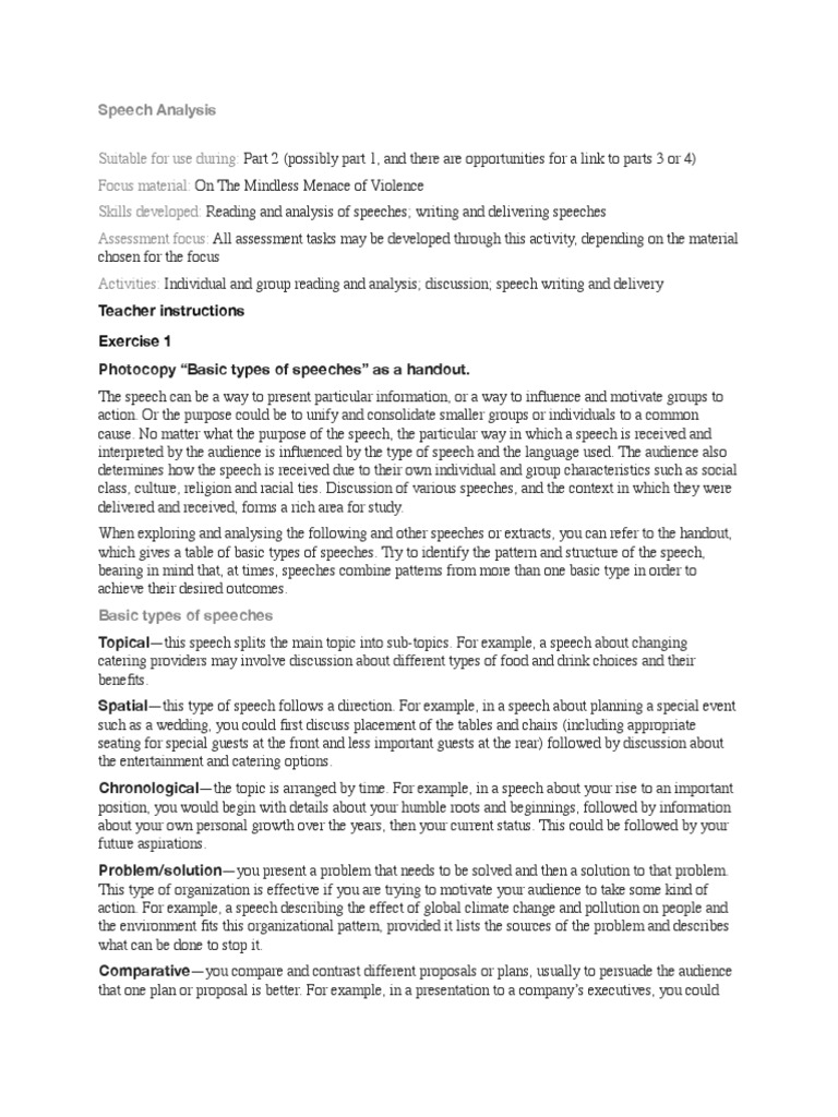 Famous speech analysis essay image