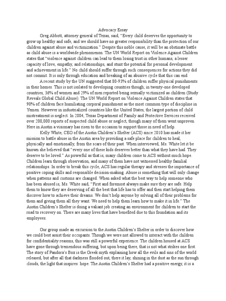 advocacy essay
