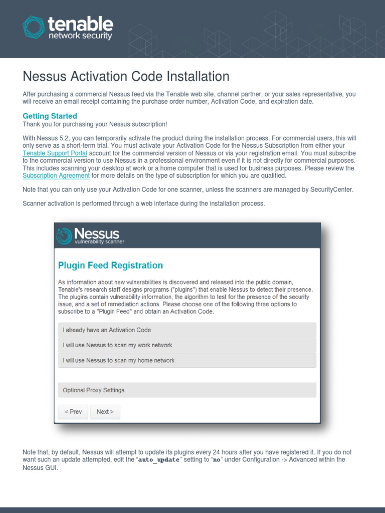 Nessus Activation Code Installation PDF PDF Installation